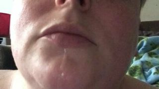 Femboy Drooling between big tits