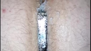 Mistress Super Glues butt plug into slaves ass hole!