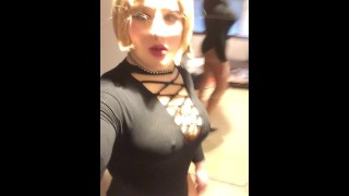 Sabine’s sexy curves (trans, crossdressing, transformation, pantyhose, female mask)