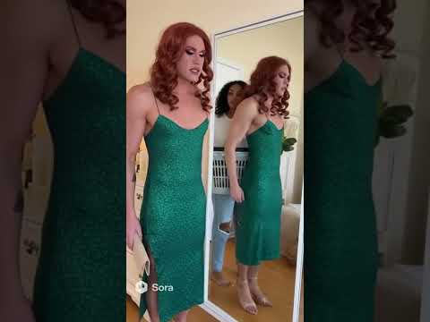 I caught my boyfriend in my best dress #mtf #transformation #crossdress #makeup #tgirl #boytogirl